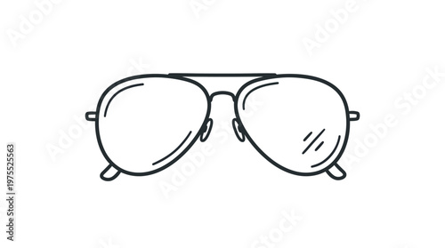 Minimalist Outline of Aviator Sunglasses