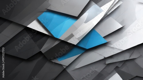 Wallpaper Mural Abstract Geometric Background with Blue and Gray Overlapping Shapes. Torontodigital.ca