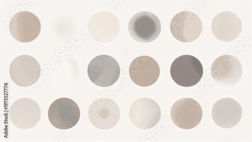 Wallpaper Mural Neutral Watercolor Circle Palette - Soft Tones and Subtle Hues. Torontodigital.ca