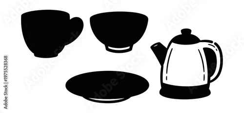 Abstract graphic composition with white lines on black background