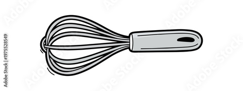 Cooking whisk illustration on black background