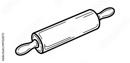 Rolling pin illustration on black background