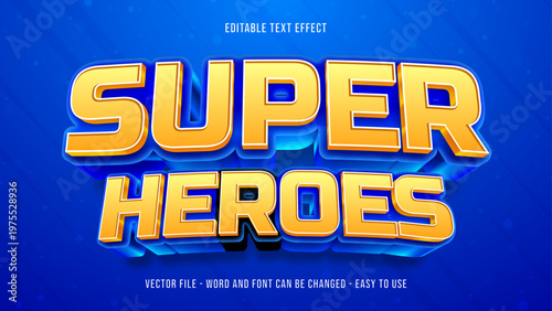 Foto Super hero editable text effect, bold 3d style text effect