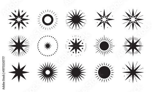Radial starburst and solar burst vector pack for elegant business branding and layout design.