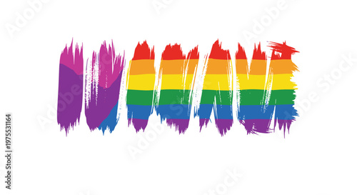 Pride month celebration background featuring artistic brush strokes in rainbow colors for an abstract and inclusive message of love and unity.
