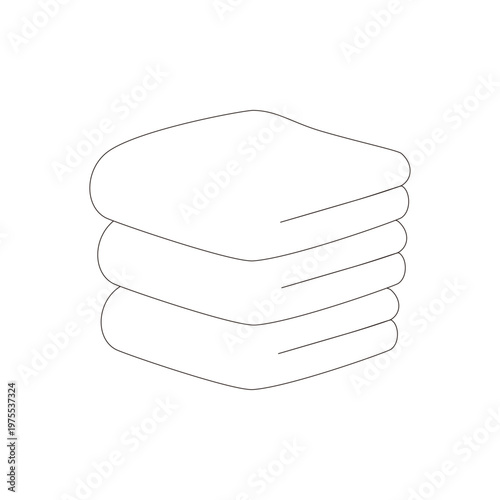 towel stack line icon simple face towel hygiene bathroom vector