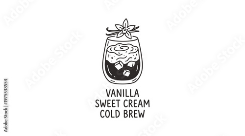 Vanilla Sweet Cream Cold Brew Coffee with Vanilla Bean