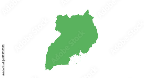 A solid green shape resembling the geographical outline of northern ireland high quality professional detailed modern