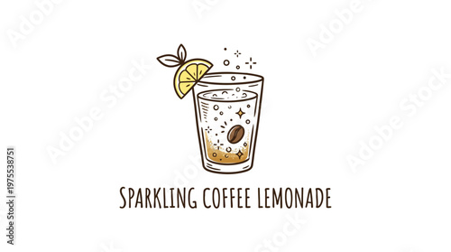 Sparkling Coffee Lemonade Beverage Vector