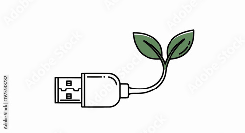 Green technology and sustainable data innovation vector, "Created with AI assistance and manually refined."