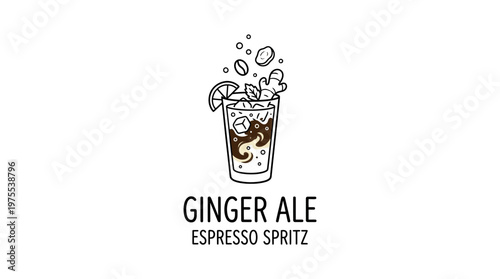 Ginger Ale Espresso Spritz Cocktail Outline
