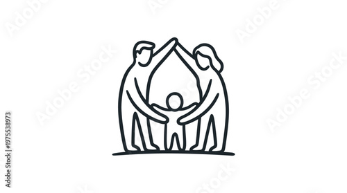 Family Home Concept Protecting And Supporting Together