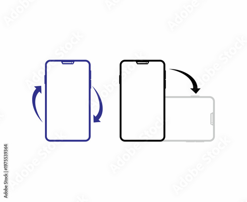 Rotation arrows Phone rotation icons Vector