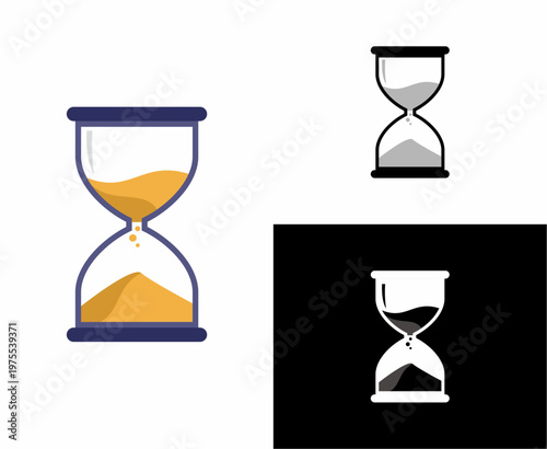 Minimalist Hourglass Illustration on White Background
