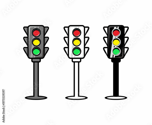 Traffic light icon vector Illustration