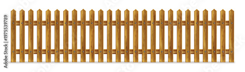 Wooden fence, palisade, stockade or balustrade
