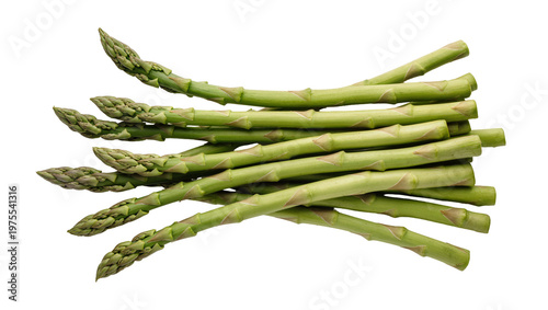 Tableau sur toile Bundle of fresh green asparagus spears, isolated on transparent background