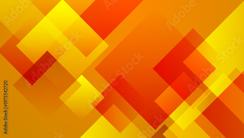 Energetic abstract design featuring overlapping orange and yellow diamond shapes with a subtle gradient effect