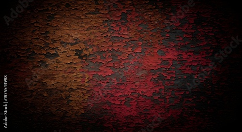 Red textured wall with rough surface and dramatic lighting.