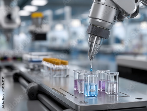 Advanced laboratory system analyzing biological samples with precision technology in a modern research facility