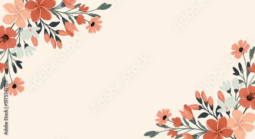 A soft and minimalist illustration of a peach-colored flower. Perfect for backgrounds, website design, or adding a touch of nature to branding materia