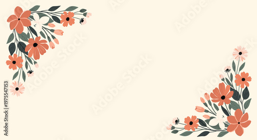 A soft, minimalist image featuring peach-colored flowers against a neutral background. Ideal for conveying freshness, simplicity, and springtime vibes