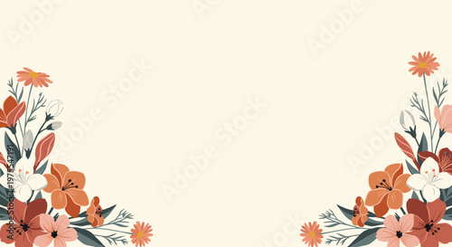 A calming floral illustration evokes a sense of natural beauty. Perfect for backgrounds, website design, or adding a touch of elegance to marketing ma