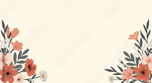 A vibrant and stylish floral illustration creates a calming and sophisticated atmosphere. Ideal for backgrounds, website design, or spring-themed mark