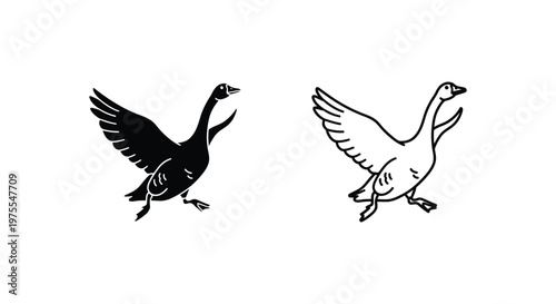 Geese Symbols Vector Designs for Branding Vector