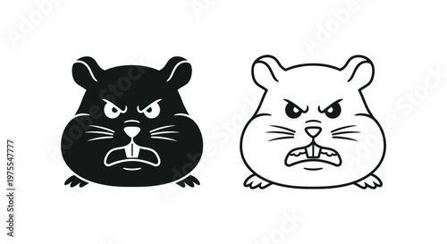 Angry Cartoon Hamsters - Fun  Cute Pets Design Vector