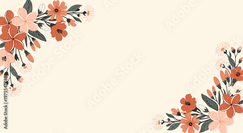 A delicate floral illustration in muted tones creates a calming and artistic feel, perfect for backgrounds, branding, or adding a touch of nature to d