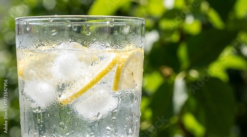 Refreshing Glass of Lemon Water