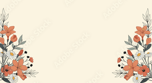 A stylish and vibrant floral illustration featuring a mix of blooms. Perfect for spring themes, botanical designs, or adding a fresh touch to websites