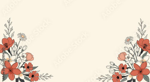A beautifully detailed floral illustration, ideal for backgrounds, spring themes, and design projects. The artwork evokes a sense of freshness and nat