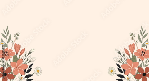 A delicate floral illustration evokes a sense of calm and natural beauty. Perfect for springtime designs, website backgrounds, or wellness-themed mark