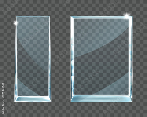 Award glass trophy on transparent background.