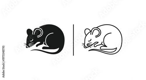 Mouse vs Rat Icon Design Comparison Guide Vector