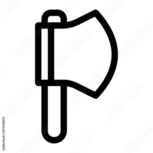 Axe Icon Outline Vector Lumberjack Tool Symbol Graphic