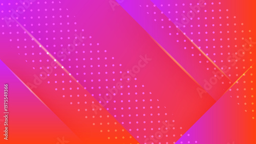 Abstract magenta and orange background with diagonal geometric sections and subtle light streaks with halftone patterns