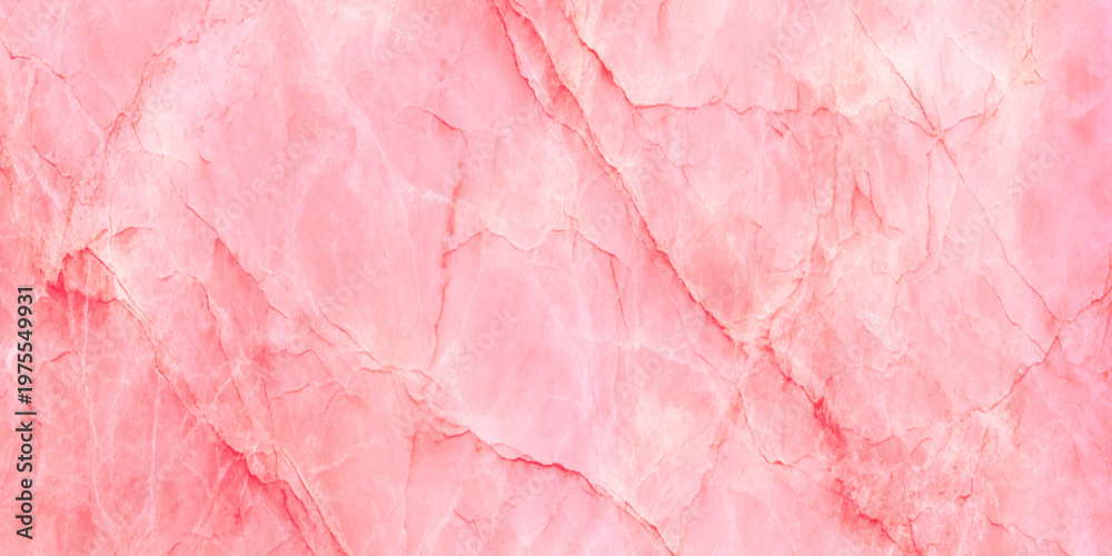 Fototapeta premium Pink marble texture background with red veins and cracks, Elegant luxury design element for wall or floor pattern