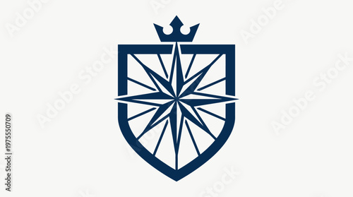 Elegant Shield Emblem with Compass Rose Element
