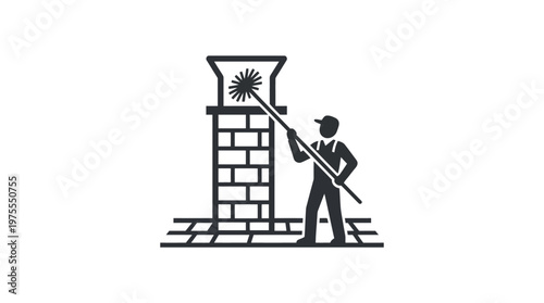 Chimney Sweep Cleaning A Brick Chimney