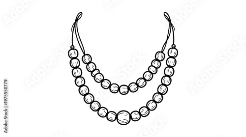Elegant Pearl Necklace in Black and White