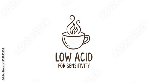 Low Acid Coffee Cup Logo for Sensitive Stomachs
