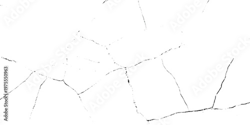 Cracked white grange surface with black lines and broken texture background vector