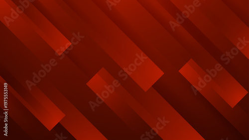 Bold and powerful red background with overlapping diagonal bars creating a sense of urgency and power
