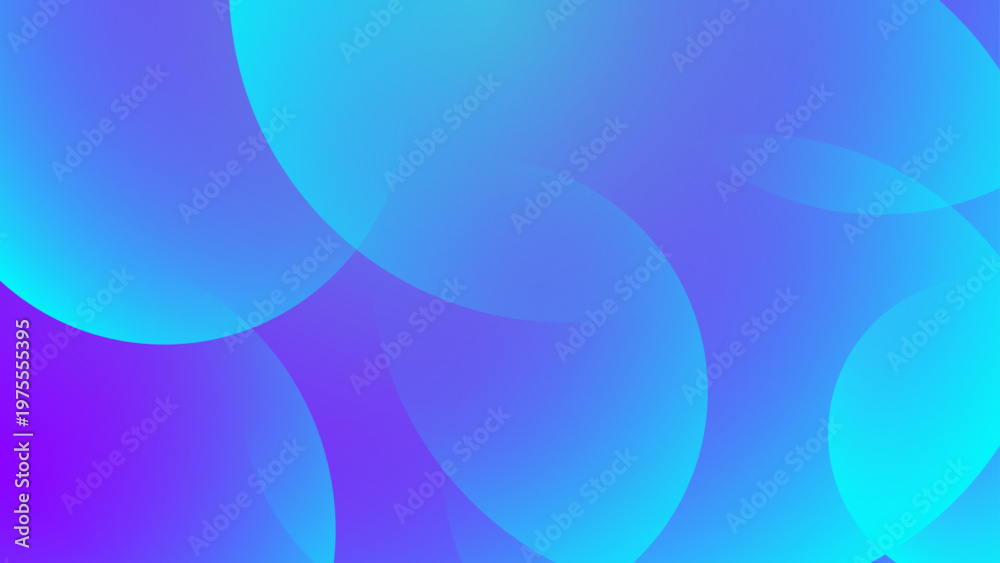 Obraz premium Soft blue and cyan gradient background featuring overlapping translucent circular fluid shapes creating a modern and calm aesthetic