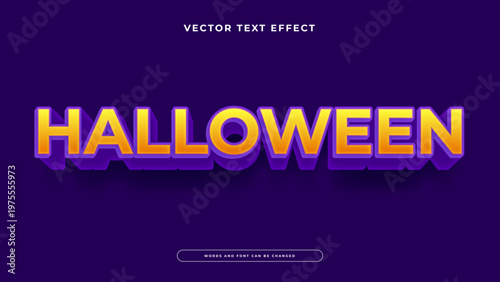 Spooky Halloween text effect with orange and purple colors for autumn festivities and scary events