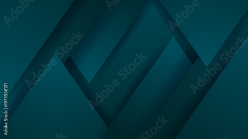 Elegant teal and emerald green abstract background with layered geometric triangle patterns