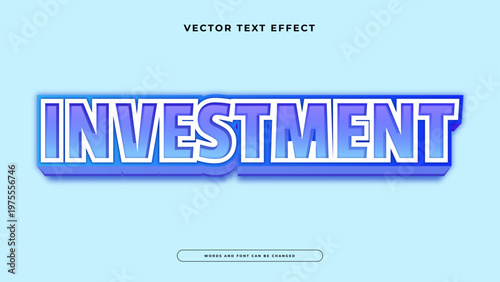 Modern 3D blue gradient text style for financial and investment related graphics